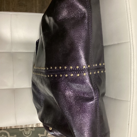 Michael Kors Purple and Gold Studded Shoulder Bag. Used not new - Picture 4 of 9